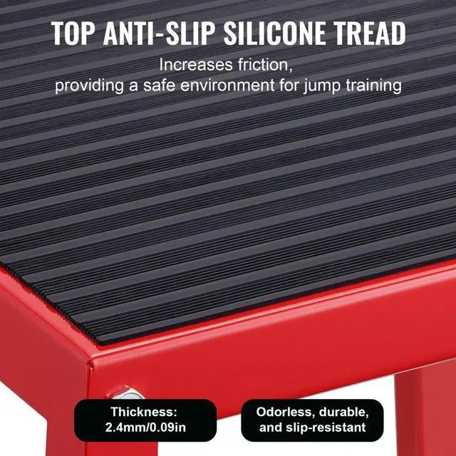 Alt view image 3 of 7 - VEVOR Plyometric Jump Box, 12 Inch Plyo Box, Steel Plyometric Platform and Jumping Agility Box, Anti-Slip Fitness Exercise Step Up Box for Home Gym Training, Conditioning Strength Training, Red