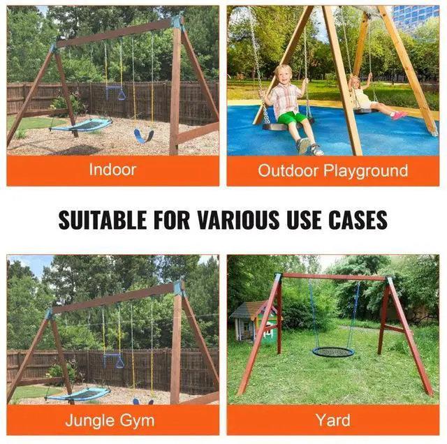 Alt view image 6 of 7 - VEVOR A-Frame Middle Swing Set Brackets, Heavy Duty Carbon Steel Swing Set Hardware with Mounting Hardware, DIY Swing Set Bracket Swing Set Kit for 4x4 Legs & 4x6 Beam, Green (2 Pcs)