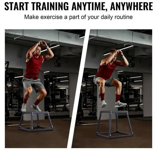 Alt view image 6 of 14 - VEVOR Plyometric Jump Box, 12 Inch Plyo Box, Steel Plyometric Platform and Jumping Agility Box, Anti-Slip Fitness Exercise Step Up Box for Home Gym Training, Conditioning Strength Training, Black