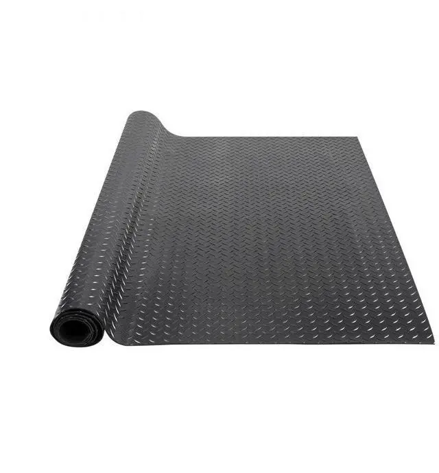 Main image of VEVOR Diamond-Plate Rubber Flooring Roll, 3 mm x 4 ft x 8 ft Garage Floor Mat, SBR Rubber Garage Flooring Roll, Easy to Clean, Diamond Plate Rubber Mat for Under Cars, Garage Industry Gym, Black