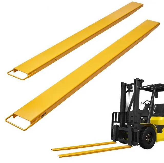 Main image of VEVOR Pallet Fork Extensions, 96" Length 4.5" Width, Heavy Duty Carbon Steel Fork Extensions for Forklifts, 1 Pair Forklift Extensions, Industrial Forklift Fork Attachments for Forklift Truck, Yellow
