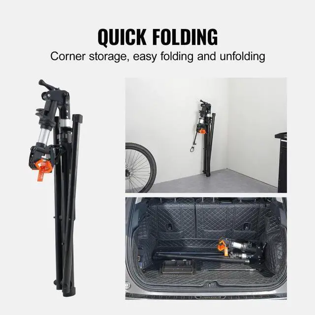 Alt view image 6 of 7 - VEVOR Bike Repair Stand, 66 lbs Heavy-duty Aluminum Bicycle Repair Stand, Adjustable Height Bike Maintenance Workstand with Magnetic Tool Tray Telescopic Arm, Foldable Bike Work Stand for Home, Shops