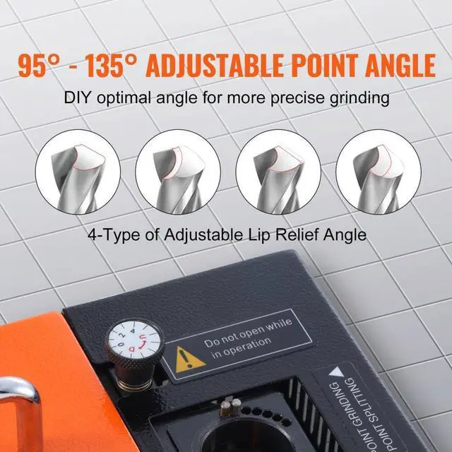 Alt view image 3 of 7 - VEVOR MR-20G Drill Bits Sharpener 3-20mm Bits Grinder Sharpener & 18 Collets