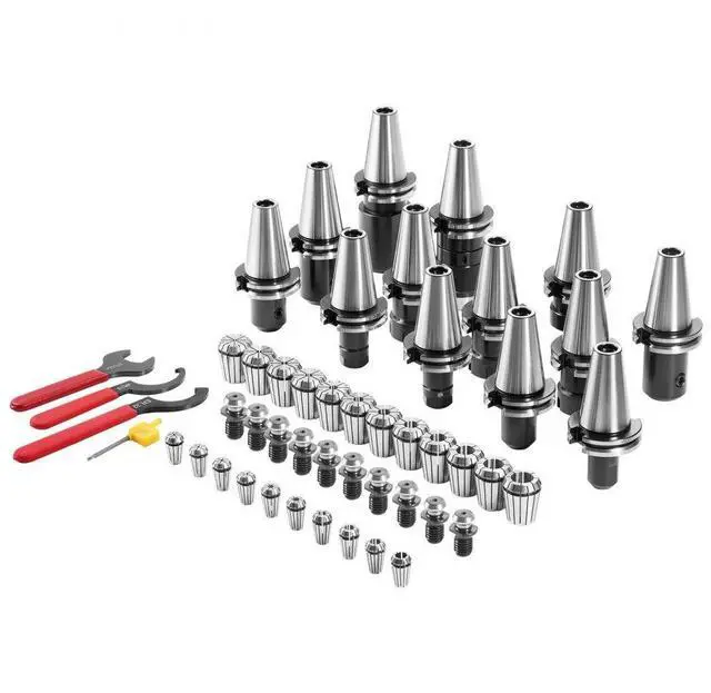 Main image of VEVOR CAT40 Collet Holder ER 16/32 Collet Set, 35 PCs, SLN FMB ER16/32 APU Tool Holders Spring Steel Collet Chucks with 10 Pull Studs and 3 Wrenches, for Milling Machine Drill Presses Boring Machine