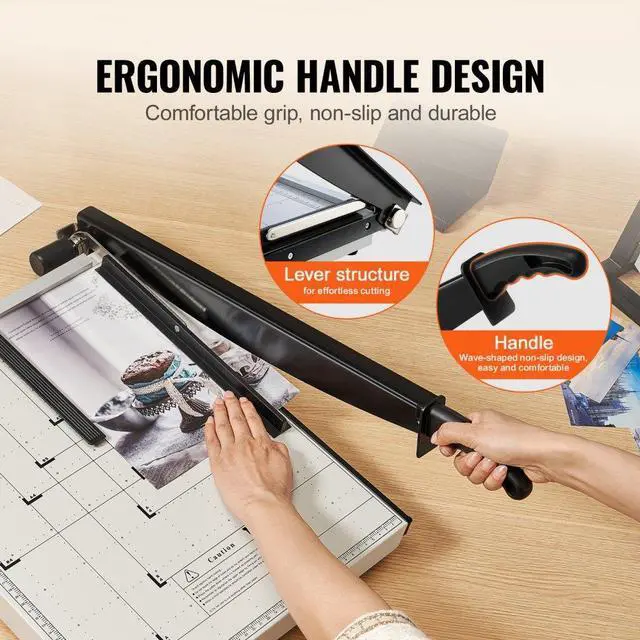 Alt view image 4 of 7 - VEVOR Paper Cutter, Guillotine Trimmer, 18" Cut Length, 20 Sheets Capacity, Heavy Duty Guillotine Paper Cutter with Guard Rail/Blade Lock for Cardstock/Cardboard, Paper Trimmer for Home Office School