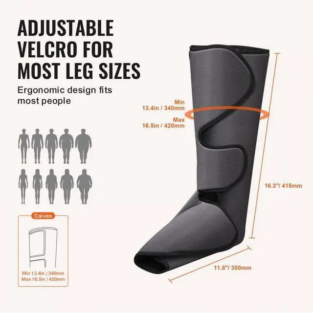 Alt view image 4 of 7 - VEVOR Leg Massager with Air Compression, Foot and Calf Massager with 3 Modes & 3 Intensities, LCD Controller, Compression Massage Boot for Circulation, Swelling and Pain Relief- Great Gift for Mom/Dad