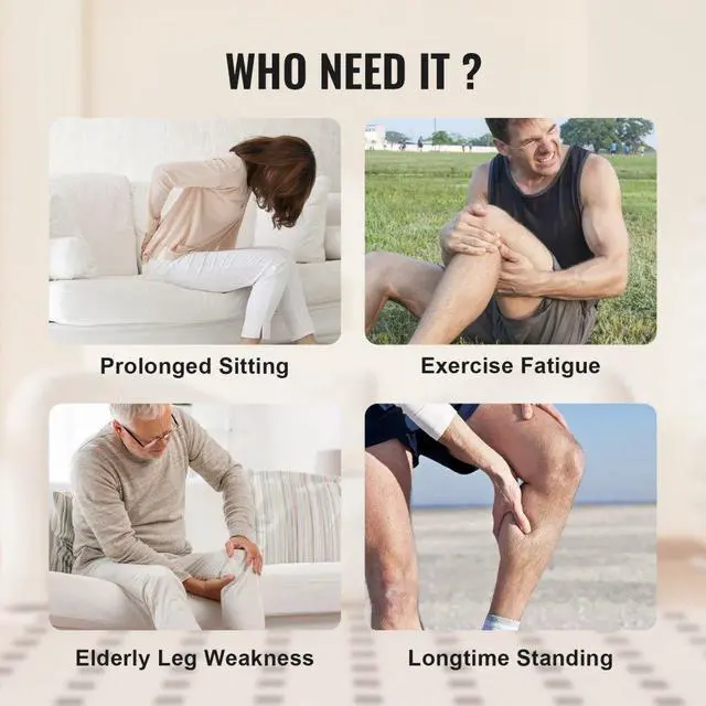 Alt view image 6 of 7 - VEVOR Full Leg Massager, Air Compression Leg Massager for Foot Calf Thigh Knee, 3 Modes & 3 Intensities, Leg Compression Massage Boots for Circulation, Relaxation, Pain Relief - Great Gift for Mom/Dad