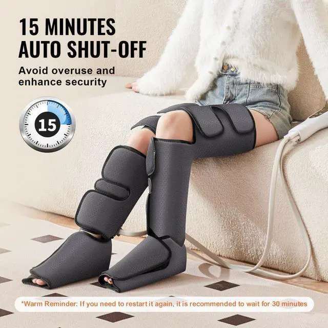 Alt view image 5 of 7 - VEVOR Full Leg Massager, Air Compression Leg Massager for Foot Calf Thigh Knee, 3 Modes & 3 Intensities, Leg Compression Massage Boots for Circulation, Relaxation, Pain Relief - Great Gift for Mom/Dad