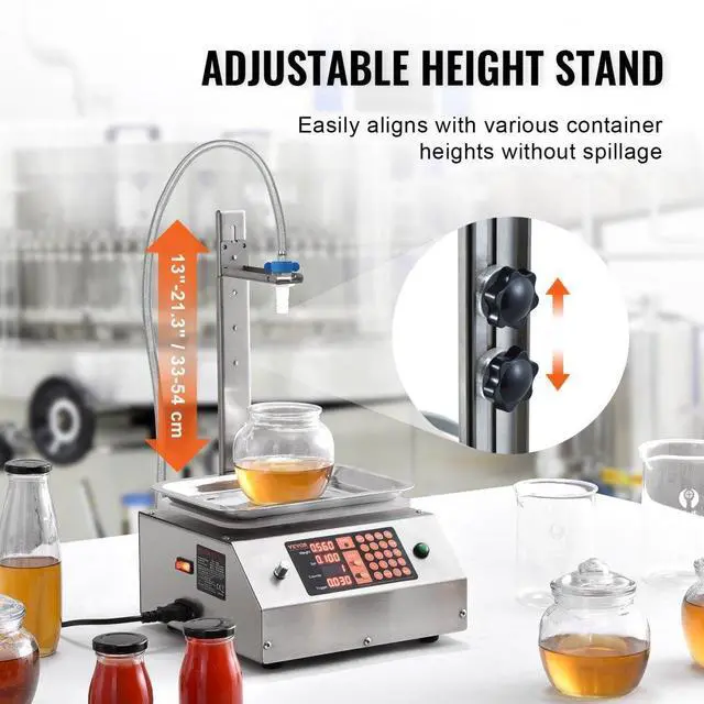 Alt view image 4 of 7 - VEVOR Liquid Filling Machine, 30-15000 g Weighing Capacity, Automatic Bottle Filler Machine Bottling Machine Digital Control for Milk, Water, Oil, Wine, Beverage, Detergent, Shampoo (Single Nozzle)