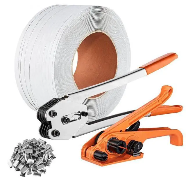 Main image of VEVOR Banding Strapping Kit with Strapping Tensioner Tool, Banding Sealer Tool, 3280 ft Length PP Band, 1000 Metal Seals, Pallet Packaging Strapping Banding Kit Banding Packaging Strapping for Packing