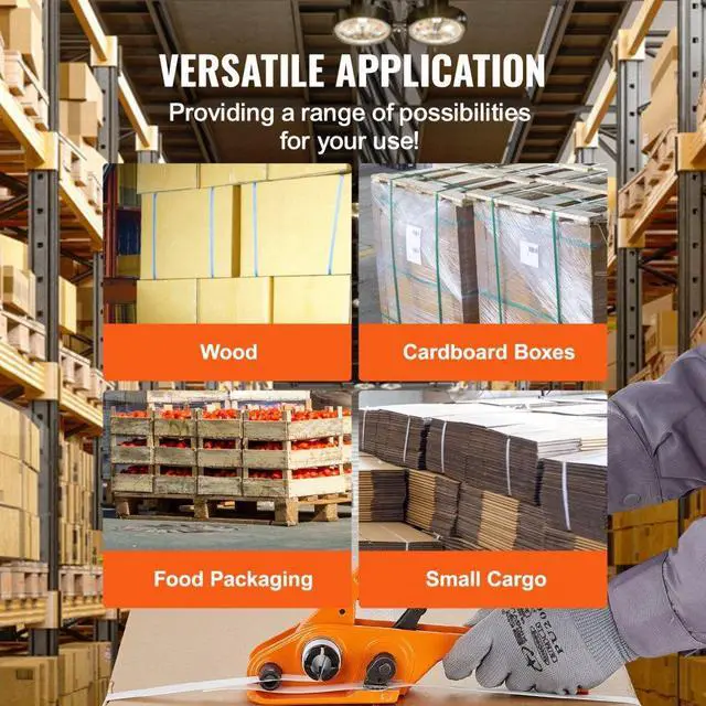 Alt view image 6 of 14 - VEVOR Banding Strapping Kit with Strapping Tensioner Tool, Banding Sealer Tool, 3280 ft Length PP Band, 1000 Metal Seals, Pallet Packaging Strapping Banding Kit Banding Packaging Strapping for Packing