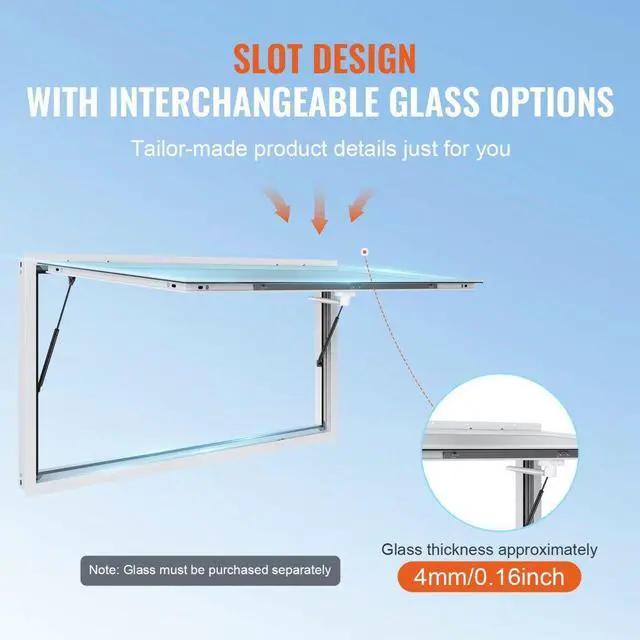 Alt view image 3 of 7 - VEVOR Concession Window 74"x40", Aluminum Alloy Food Truck Service Window with Awning Door & Drag Hook, Up to 85 Degrees Stand Serving Window for Food Trucks Concession Trailers, Glass Not Included