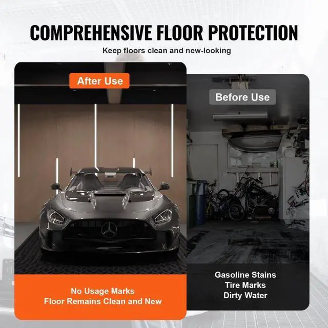 Alt view image 6 of 14 - VEVOR Diamond-Plate Rubber Flooring Roll, 3 mm x 4 ft x 6 ft Garage Floor Mat, SBR Rubber Garage Flooring Roll, Easy to Clean, Diamond Plate Rubber Mat for Under Cars, Garage Industry Gym, Black