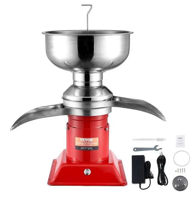 Main image of VEVOR Milk Cream Centrifugal Separator, 304 Stainless Steel Electric Cream Separators, 100L/H Output 10500RPM Goat Milk Separator, 30W Cow Cream Separator, Milk Skimmer with 5L Bowl Capacity, 100-240V