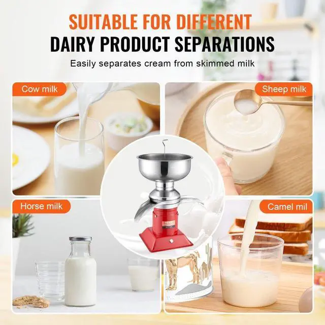 Alt view image 6 of 7 - VEVOR Milk Cream Centrifugal Separator, 304 Stainless Steel Electric Cream Separators, 100L/H Output 10500RPM Goat Milk Separator, 30W Cow Cream Separator, Milk Skimmer with 5L Bowl Capacity, 100-240V