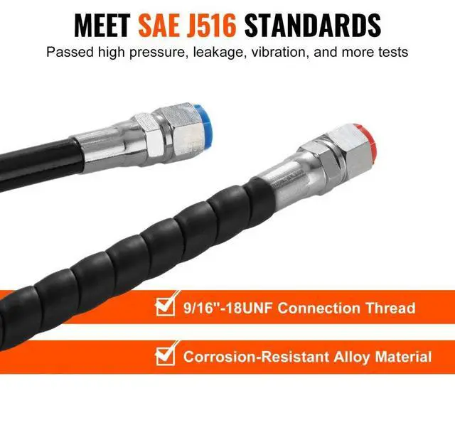 Alt view image 4 of 7 - VEVOR Outboard Hose Kit, 20 ft Hydraulic Steering Hose, 2-Piece Leak-Proof TPEE Hydraulic Boat Hoses, Compatible with Marine Hydraulic Outboard Steering Boat System up to 300 HP