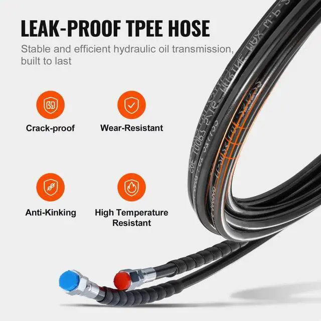 Alt view image 5 of 7 - VEVOR Outboard Hose Kit, 20 ft Hydraulic Steering Hose, 2-Piece Leak-Proof TPEE Hydraulic Boat Hoses, Compatible with Marine Hydraulic Outboard Steering Boat System up to 300 HP