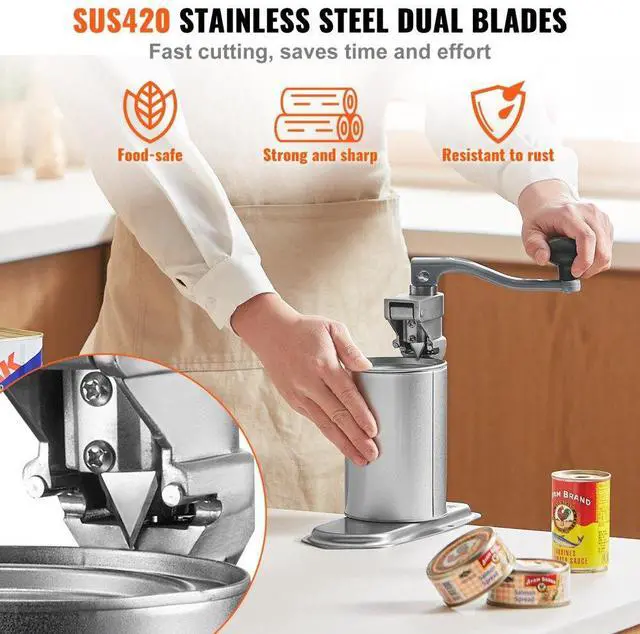 Alt view image 5 of 7 - VEVOR Manual Can Opener, Commercial Table Clamp Opener for Large Cans, Heavy Duty Can Opener with Base, Adjustable Height Industrial Jar Opener For Cans Up to 15.7" Tall, for Restaurant Hotel Home Bar