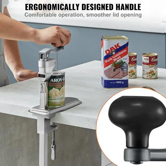 Alt view image 6 of 7 - VEVOR Manual Can Opener, Commercial Table Clamp Opener for Large Cans, Heavy Duty Can Opener with Base, Adjustable Height Industrial Jar Opener For Cans Up to 15.7" Tall, for Restaurant Hotel Home Bar
