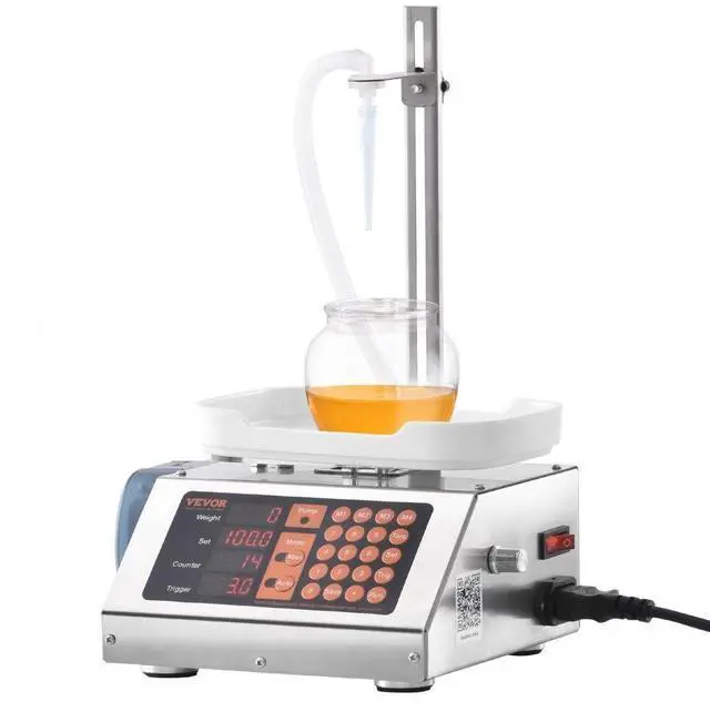 Main image of VEVOR Liquid Filling Machine, 5-300 g Weighing Capacity, Automatic Bottle Filler Machine, Bottling Machine Peristaltic Pump Digital Control for Milk, Water, Wine, Beverage, Soy Sauce (Single Nozzle)