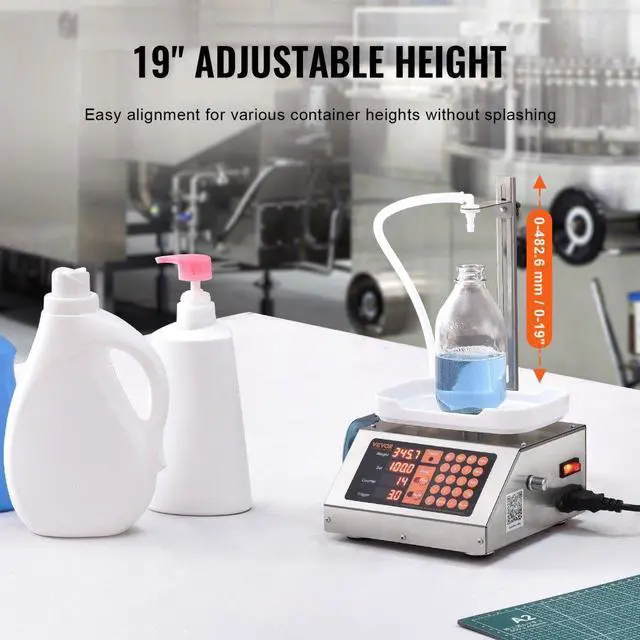 Alt view image 5 of 7 - VEVOR Liquid Filling Machine, 5-300 g Weighing Capacity, Automatic Bottle Filler Machine, Bottling Machine Peristaltic Pump Digital Control for Milk, Water, Wine, Beverage, Soy Sauce (Single Nozzle)