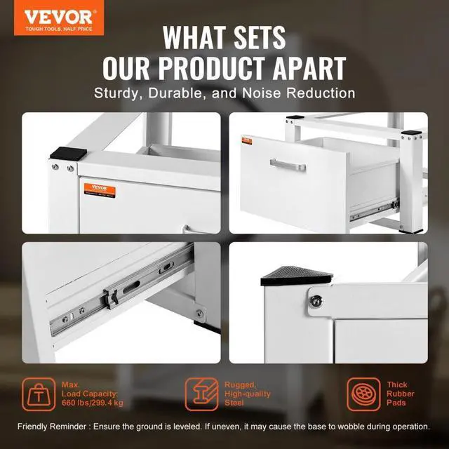 Alt view image 3 of 8 - Vevor Laundry Pedestal 27" Wide 14.4" Height, Washer And Dryer Base Stand Platform Universal Fit 660Lbs Capacity, Heavy Duty Multi-Functional Base For Washing Machine With Drawer & Rich Accessories