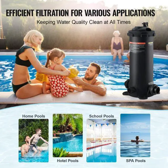 Alt view image 6 of 7 - VEVOR Cartridge Pool Filter, 50Sq. Ft Filter Area Inground Pool Filter, Above Ground Swimming Pool Filtration Filter System with Upgrade Filter &Leak-proof Casing, for Hot Tubs, Spa, Inflatable Pool