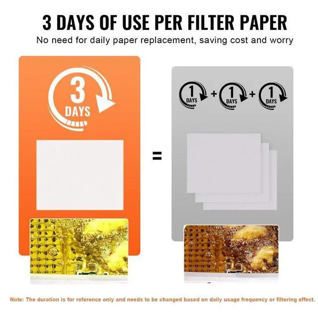 Alt view image 5 of 14 - VEVOR Fryer Filter Paper, 100 Sheets, 19.3" x 16.1", Replacement Deep Fryer Filter Sheets for 18L/38L Commercial Mobile Fryer Filter Machine, for Restaurant, Fast Food Shop, Carnival Concession Stand