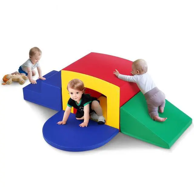 Main image of VEVOR Toddler Climbing Toys Indoor, 5 Piece Climb, Crawl and Tunnel Soft Play Equipment, Foam Climbing Toys, Kids Tunnel Maze with Stairs and Ramp,Indoor for Preschoolers Easy to Clean (Assorted)