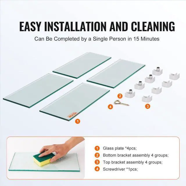 Alt view image 4 of 7 - VEVOR Gas Fire Pit Wind Guard for Square Fire Table, 15 x 15 x 7 inch Clear Tempered Wind Guard for Firepits, 0.31 inch Thick Square Glass Shield, Glass Panel with Hard Corner Bracket & Feet