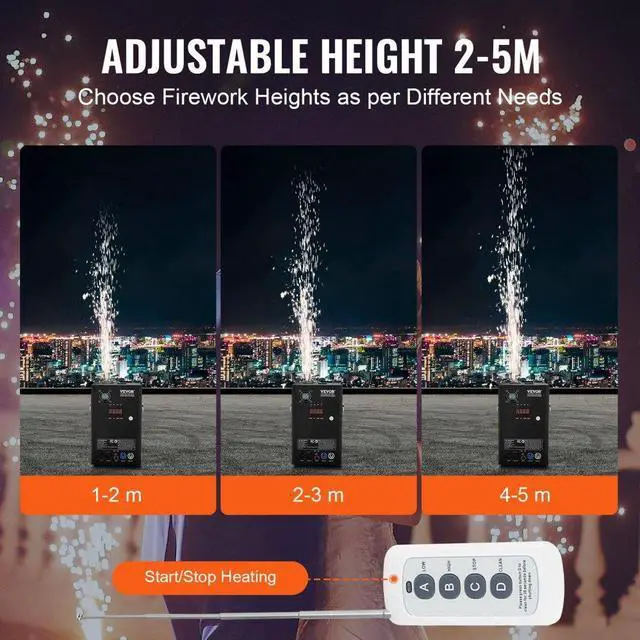 Alt view image 3 of 7 - VEVOR  Cold Spark Firework Machinex2 700W 6.6-16.4ft Stage DJ Wedding Event Party
