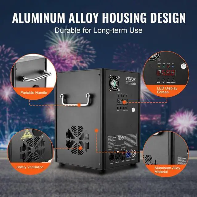 Alt view image 5 of 7 - VEVOR  Cold Spark Firework Machinex2 700W 6.6-16.4ft Stage DJ Wedding Event Party