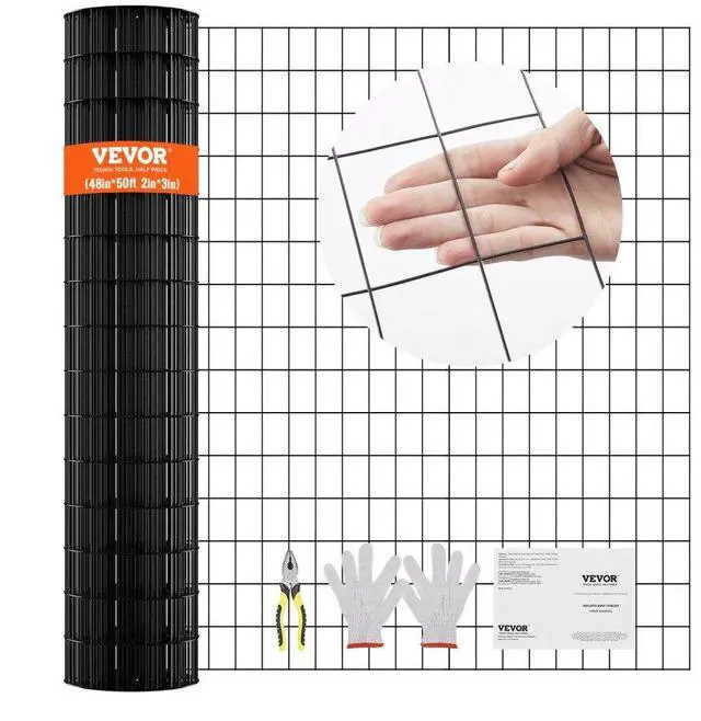 Main image of VEVOR Hardware Cloth, 48'' x 50' Galvanized Wire Mesh Roll, 16 Gauge Chicken Wire Fence Roll, Vinyl Coating Metal Wire Mesh for Chicken Coop Barrier, Rabbit Snake Fences, Poultry Enclosures