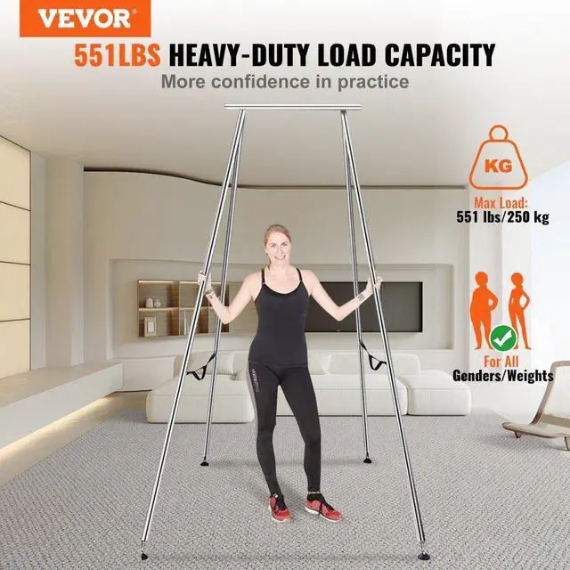 Alt view image 2 of 7 - VEVOR Aerial Yoga Frame, 9.67 ft Height Yoga Swing Stand, Max 551.15 lbs Load Chrome-Plated Steel Pipe Inversion Yoga Swing Stand Yoga Rig Yoga Sling Inversion Equipment for Indoor Outdoor Aerial Yoga