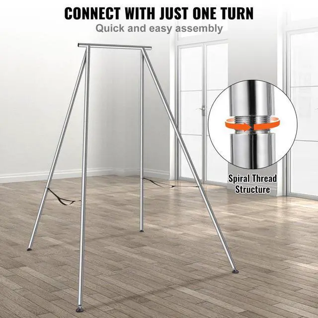 Alt view image 6 of 7 - VEVOR Aerial Yoga Frame, 9.67 ft Height Yoga Swing Stand, Max 551.15 lbs Load Chrome-Plated Steel Pipe Inversion Yoga Swing Stand Yoga Rig Yoga Sling Inversion Equipment for Indoor Outdoor Aerial Yoga