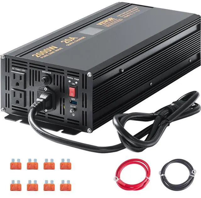Main image of VEVOR 2000W Sump Pump Battery Backup System, LCD Display, Auto Switches to Battery Inverter Power for Continuous Sump Pump Operation, Sump Pump Battery Backup Inverter for Emergency and Power Outage