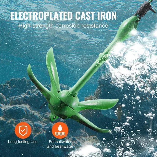 Alt view image 4 of 7 - VEVOR Kayak Anchor Kit, 3.5 lb Paddle Board Anchor Kit with 26.2 ft/8 m Rope and Buoy, Folding Small Boat Anchor with Storage Bag and Snap Hook, Kayak Accessories for Kayaks, Small Boats, Canoes