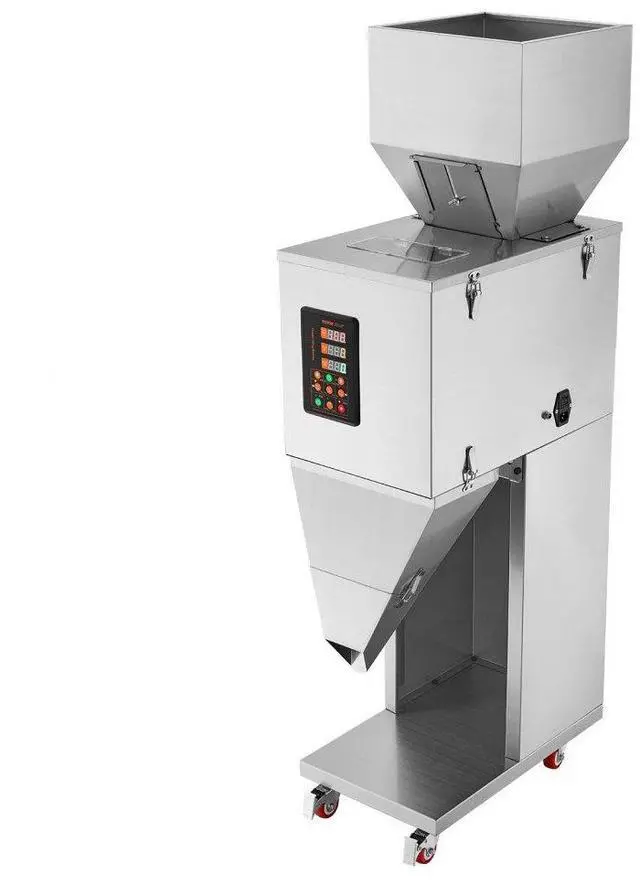Main image of VEVOR Particle Filling Machine, 0.022-2.2 lbs/10-1000g, Automatic Filler Machine with Foot Pedal, Stainless Steel Weighing Filling Machine, Weigh Filler for Beans Seeds Grains Tea Granular Packing
