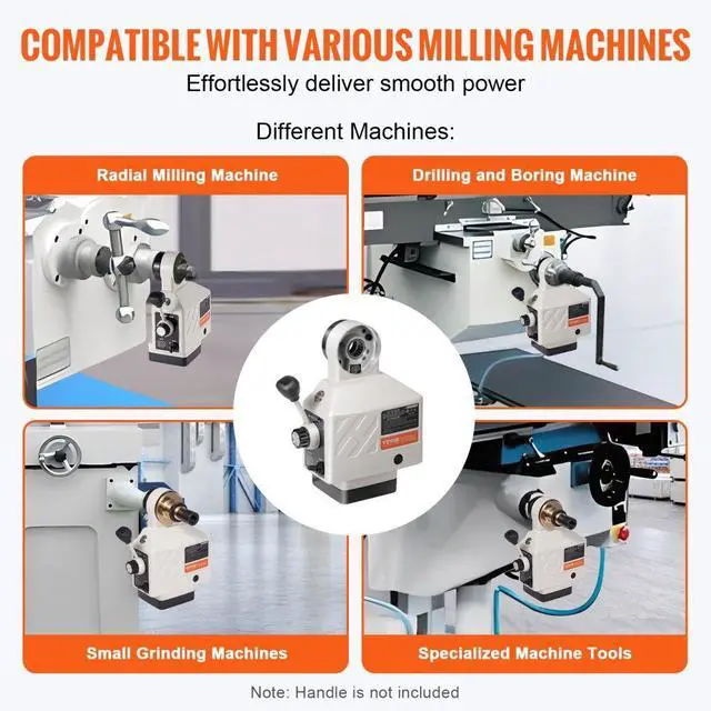 Alt view image 6 of 7 - VEVOR Z-Axis Power Feed for Milling Machine, 450 in-lb Torque, 0-200RPM Adjustable Rotate Speed 120V Power Table Feed Mill Feeder, for Bridgeport Some Knee Type Mills with a 5/8" End Shaft Diameter