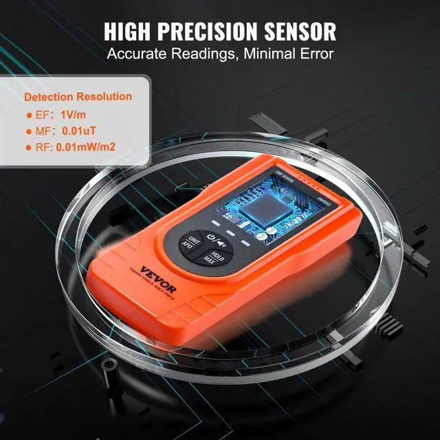 Alt view image 4 of 14 - VEVOR 3-in-1 EMF Meter, 5Hz - 3.5GHz, Handheld Rechargeable Electromagnetic Field Radiation Detector, Digital LCD EMF Tester for EF MF RF Home Inspections Outdoor Ghost Hunting Paranormal Equipment