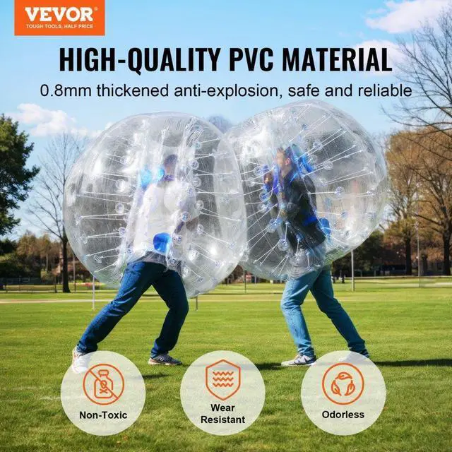 Alt view image 2 of 14 - VEVOR Inflatable Bumper Balls 2-Pack, 4FT/1.2M Body Sumo Zorb Balls for Teen, 0.8mm Thick PVC Human Hamster Bubble Balls for Outdoor Team Gaming Play, Bumper Bopper Toys for Garden, Yard, Park