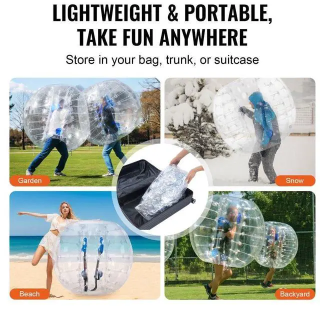 Alt view image 6 of 14 - VEVOR Inflatable Bumper Balls 2-Pack, 4FT/1.2M Body Sumo Zorb Balls for Teen, 0.8mm Thick PVC Human Hamster Bubble Balls for Outdoor Team Gaming Play, Bumper Bopper Toys for Garden, Yard, Park