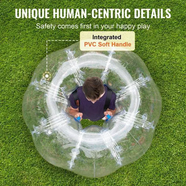 Alt view image 4 of 7 - VEVOR Inflatable Bumper Ball 1-Pack, 5FT/1.5M Body Sumo Zorb Balls for Teen & Adult, 0.8mm Thick PVC Human Hamster Bubble Balls for Outdoor Team Gaming Play, Bumper Bopper Toys for Garden, Yard, Park