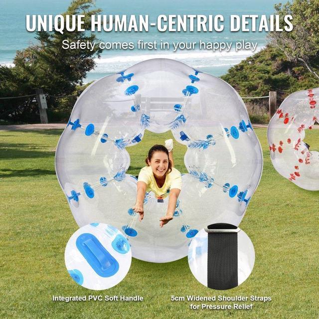 Alt view image 4 of 7 - VEVOR Inflatable Bumper Balls 2-Pack, 5FT/1.5M Body Sumo Zorb Balls for Teen & Adult, 0.8mm Thick PVC Human Hamster Bubble Balls for Outdoor Team Gaming Play, Bumper Bopper Toys for Garden, Yard, Park
