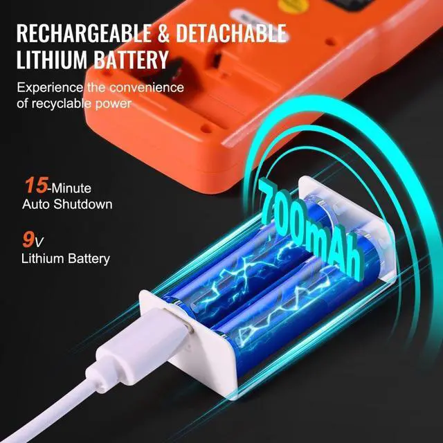 Alt view image 6 of 14 - VEVOR 3-in-1 EMF Meter, 5Hz - 3.5GHz, Handheld Rechargeable Electromagnetic Field Radiation Detector, Digital LCD EMF Tester for EF MF RF Home Inspections Outdoor Ghost Hunting Paranormal Equipment