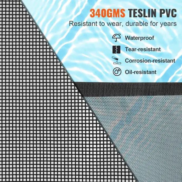 Alt view image 4 of 7 - VEVOR Pool Fence, 4 x 96 FT Pool Fences for Inground Pools, Removable Child Safety Pool Fencing, Easy DIY Installation Swimming Pool Fence, 340gms Teslin PVC Pool Fence Mesh Protects Kids and Pets