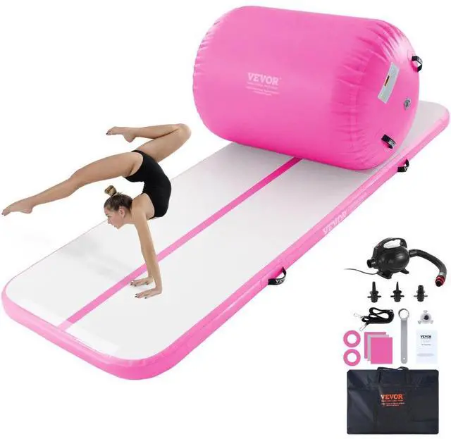 Main image of VEVOR Inflatable Gymnastics Air Mat Set, 2 PCS Tumbling Mat, Tumble Track with Electric Pump, Air Roller Barrel Gymnastics Equipment, Training Mats for Home Use/Gym/Yoga/Cheerleading/Beach/Park/Water