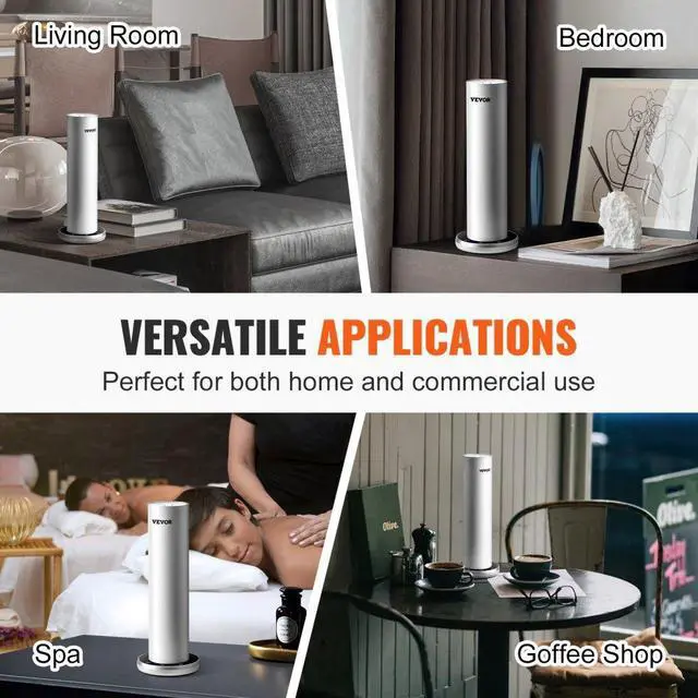 Alt view image 6 of 14 - VEVOR Scent Air Machine for Home, 120ml Bluetooth Smart Cold Air Diffuser, 1000sq.ft Waterless Essential Oil Scent Air Diffuser, Floor Standing Aromatherapy Machine for Spa, Yoga, Home, Office, Hotel