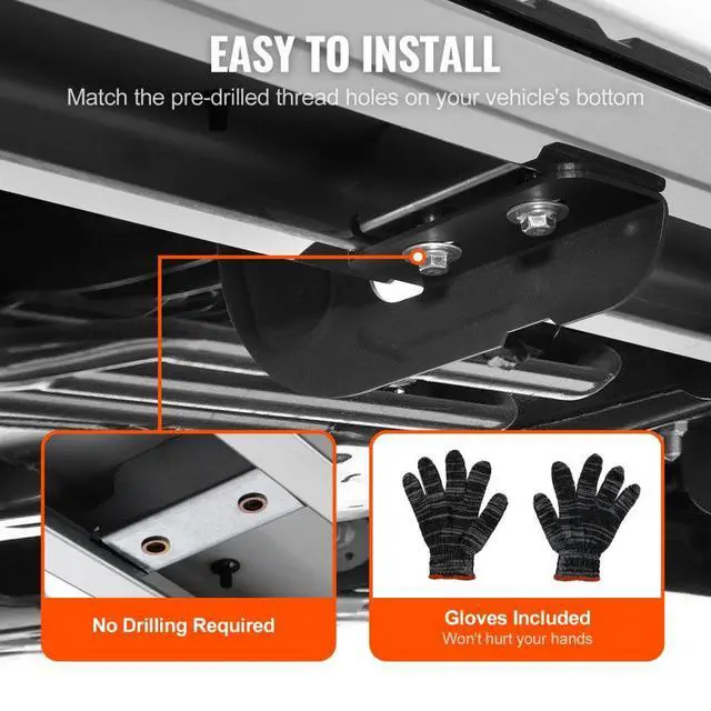 Alt view image 6 of 7 - VEVOR Running Boards, 6" Step Bars Compatible with 2007-2018 Chevy Silverado/GMC Sierra 1500 Crew Cab/2019 2500HD 3500HD 1500 LD, 201 Stainless Steel Side Steps Nerf Bars, 500LBS Capacity, 2 Piece