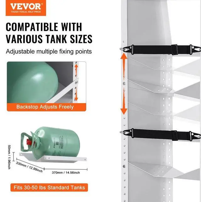 Alt view image 2 of 7 - VEVOR Refrigerant Tank Rack, with 3 x 30-50lb Bottle Tanks, Cylinder Tank Rack 14.56x12.99x1.96 in, Refrigerant Cylinder Rack Gas Cylinder Racks and Holders for Freon, Gases, Oxygen, Nitrogen